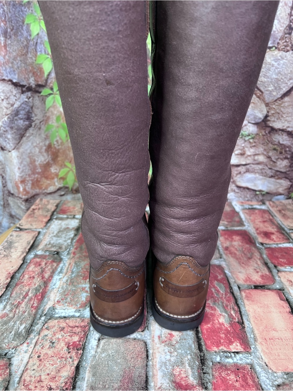 FRYE Tan and Brown Sherpa Lined Shearling Log Sole Tall Riding Boots, 5.5 - Picture 12 of 16